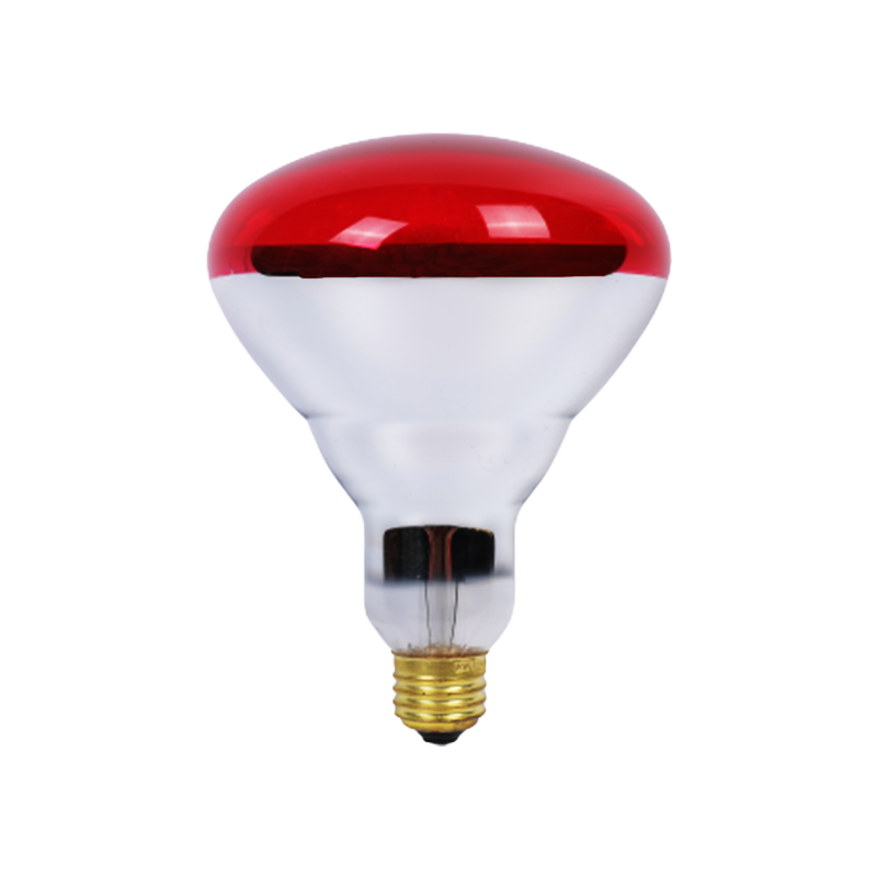 BR40-Red lacquered lamp- soft glass
